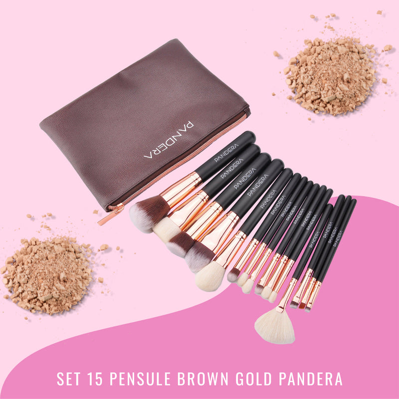 Set 15 Pensule Brown Gold PANDERA ®